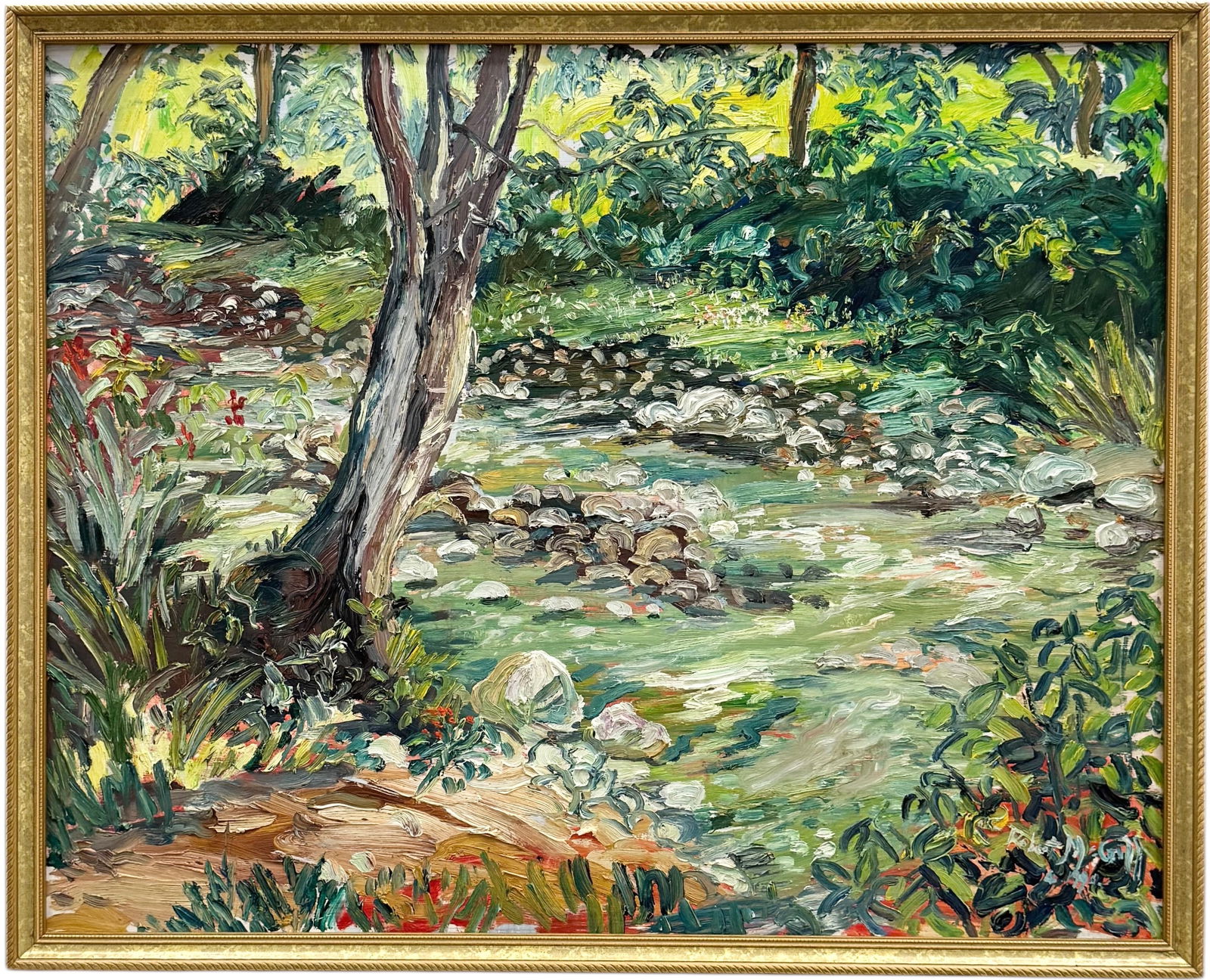 ROBERT MCGILL Vintage Modernist Forest Landscape Painting Heavy Impasto (1 of 3)