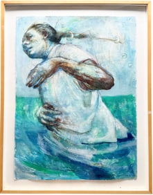 Modernist Portrait Of A Girl Oil On Paper Signed DAVISON