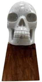 Contemporary Onyx Stone Skull Sculpture