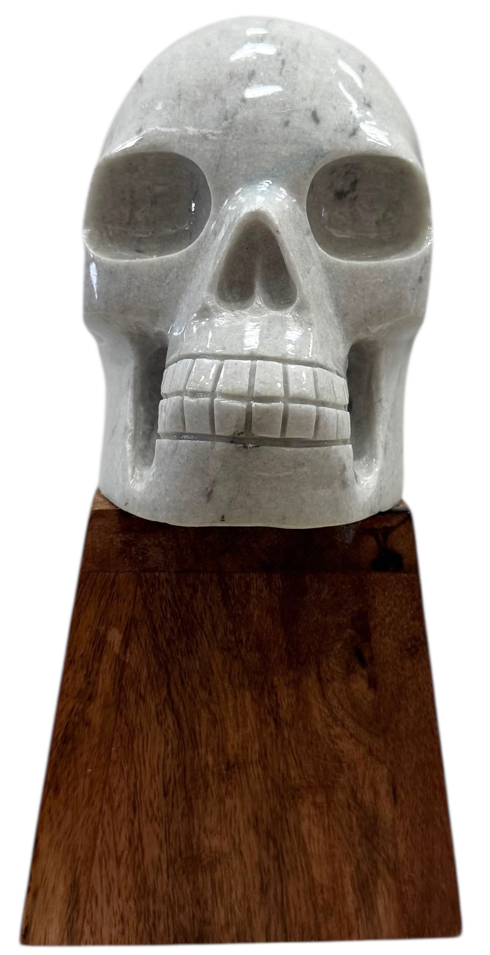 Contemporary Onyx Stone Skull Sculpture (1 of 3)