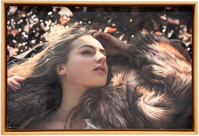 YIGAL OZERI (b. 1958, Israeli) Hyperrealist Portrait Of A Girl