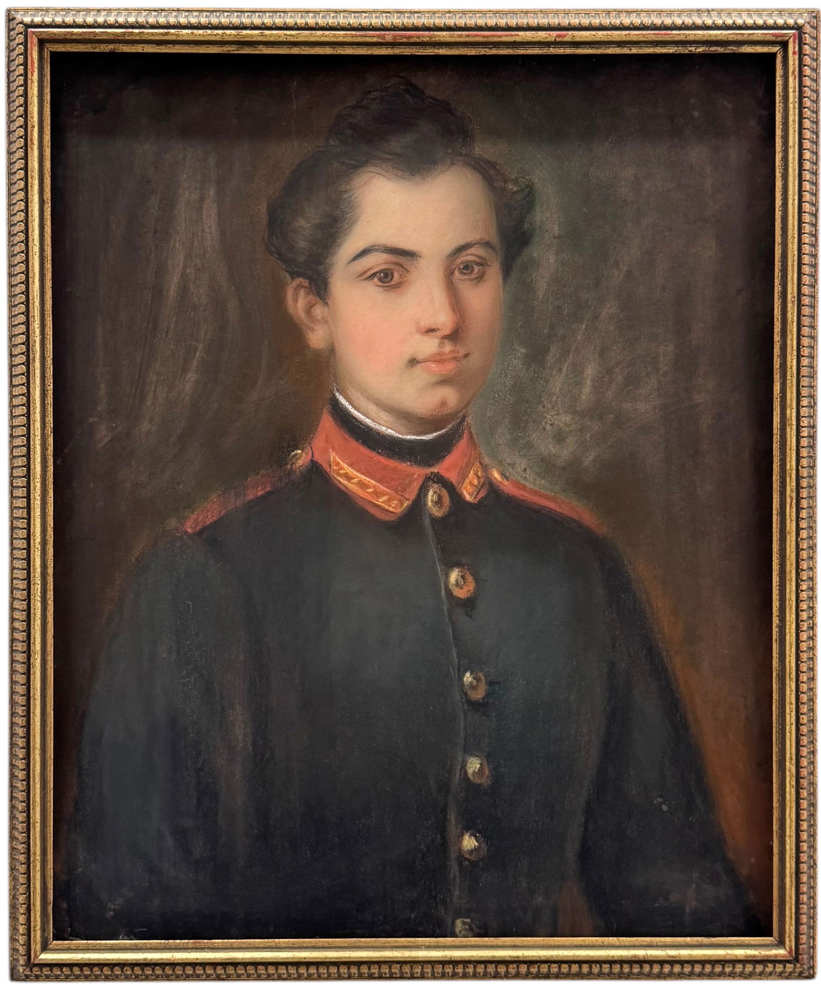 19th Century Russian School Pastel Portrait Of A Handsome Soldier (1 of 3)