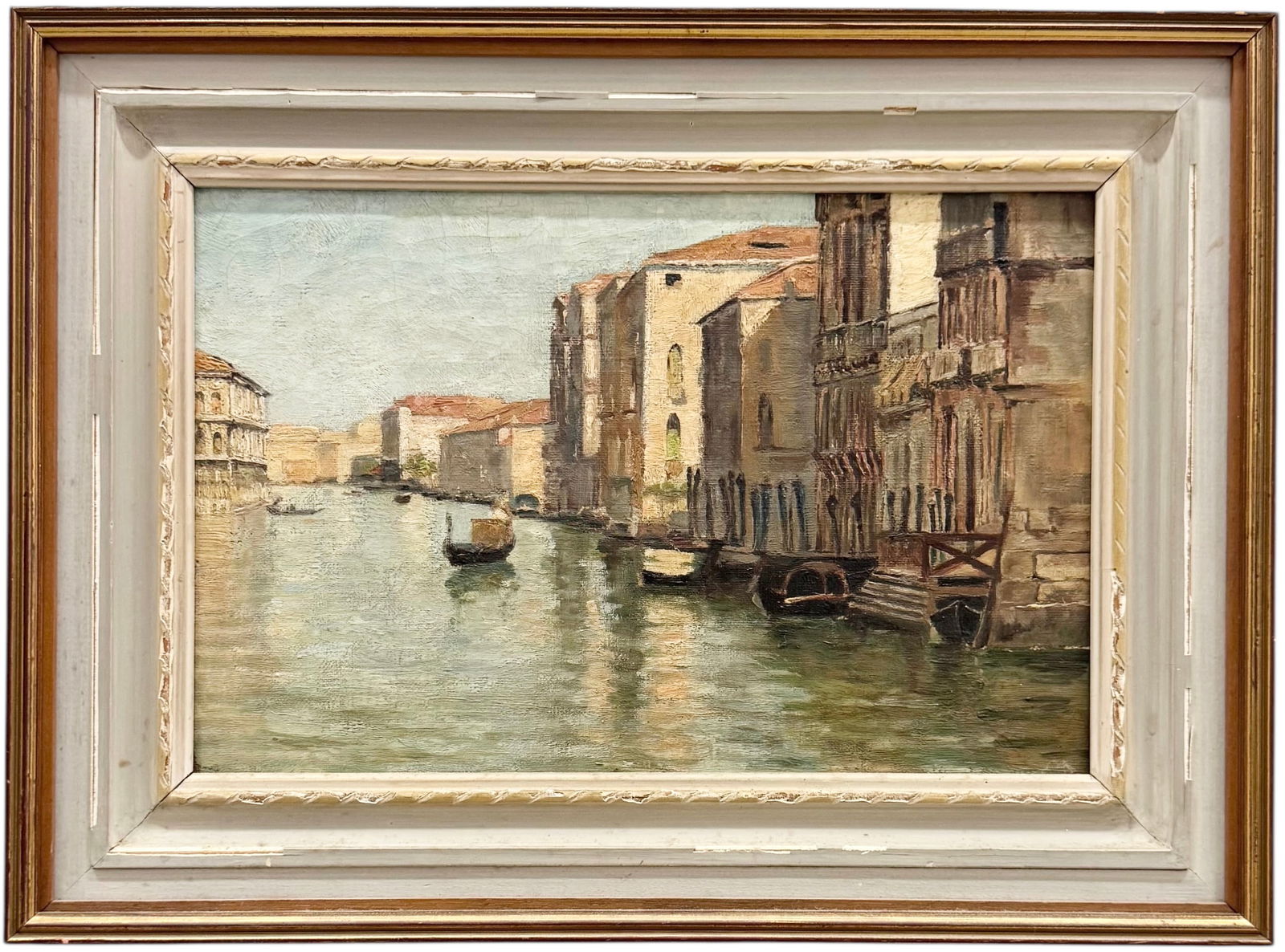 Early 20th Century Italian School Impressionist Venetian Canal Oil Painting (1 of 2)