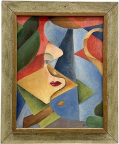 European School Cubist Avant Garde Abstract Oil Painting, Possibly Russian