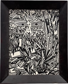 Art Slav, Contemporary Black & White Abstract Painting