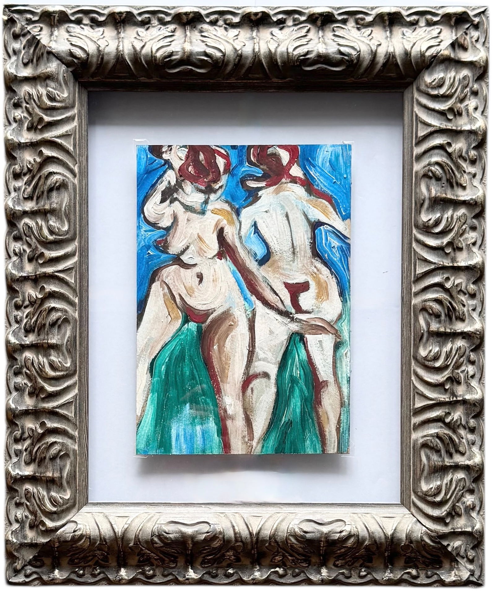 Nicely Framed Doubled Sided Modernist Abstract Nudes (1 of 2)