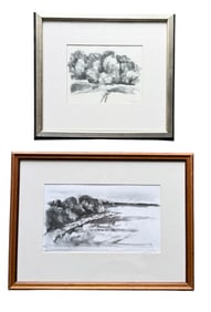 GEORGE CRESS (1921-2008, American) Tennessee Artist, Pair Of Drawings