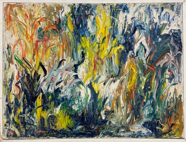 Mid-Century Modern American School Monogramed Abstract "Grass"