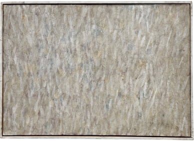Mid-Century American School Signed Abstract Expressionist Oil Painting "Snow"