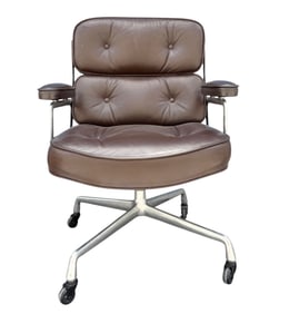 1978 Herman Miller Eames Time Life Executive Office Chair-Brown Leather