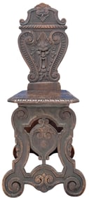 ISSEL GENOVA Signed Carved Wood Chair