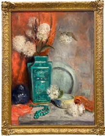 Nicely Framed Still Life Of Flowers Signed In Period Frame