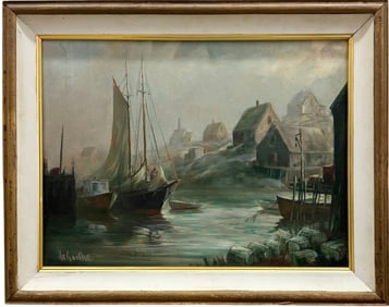WILLIAM DE GARTHE (1907-1983, Canada) Nova Scotia Harbor Scene