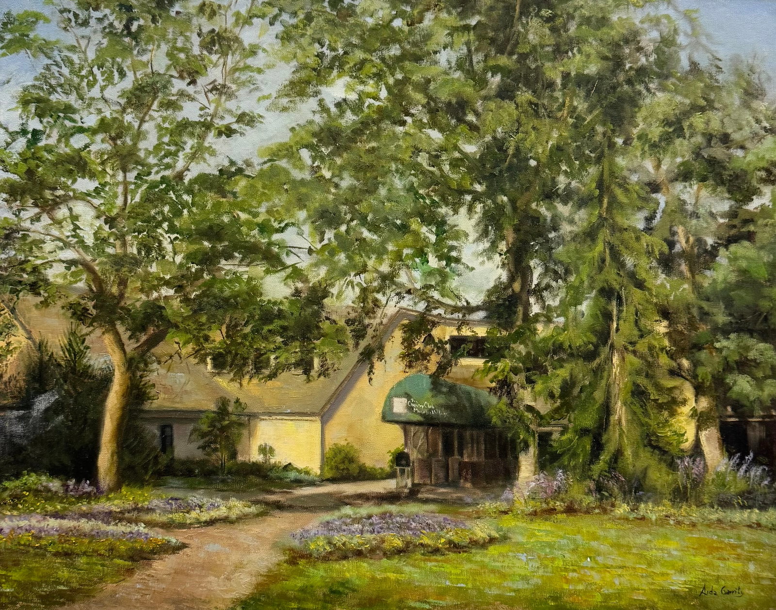 AIDA GARRITY (20th c, American) Landscape: Oil on canvas 30 x 24 in. Domestic Flat Shipping Price: $90