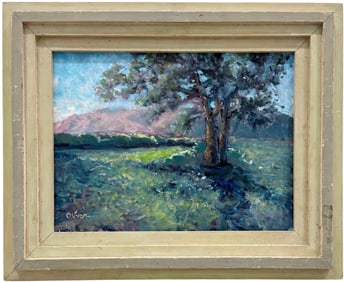 American School Southwestern Landscape Signed Oliver
