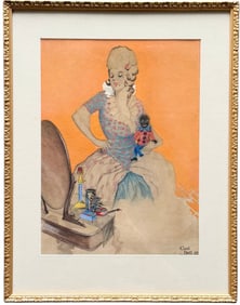 FREDERICK CYRIL BELL (20th c, American) Portrait Of Woman With A Doll
