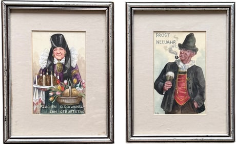 Pair Of German School Bavarian Portraits