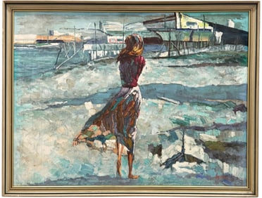 HYUN BO YOO (1946-2010, South Korea, Florida) Woman On Beach