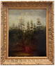 American School 19th Century Forest Landscape Oil Painting On Academy Board
