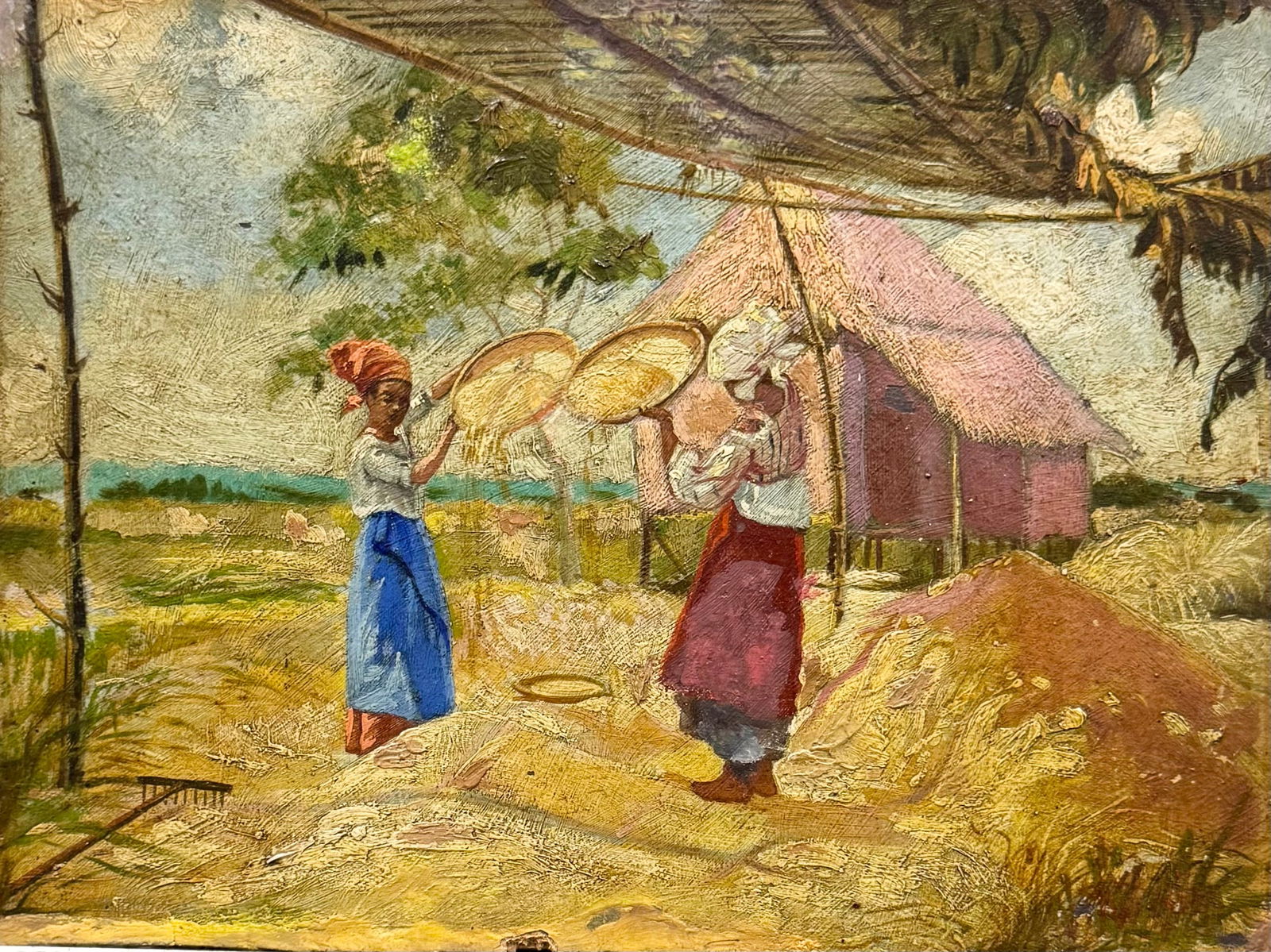 Southeast Asian, Possibly Filipino School Impressionist Oil Painting On Board (1 of 6)
