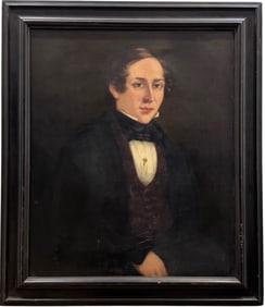 19th Century American School Portrait Of A Handsome Gentleman