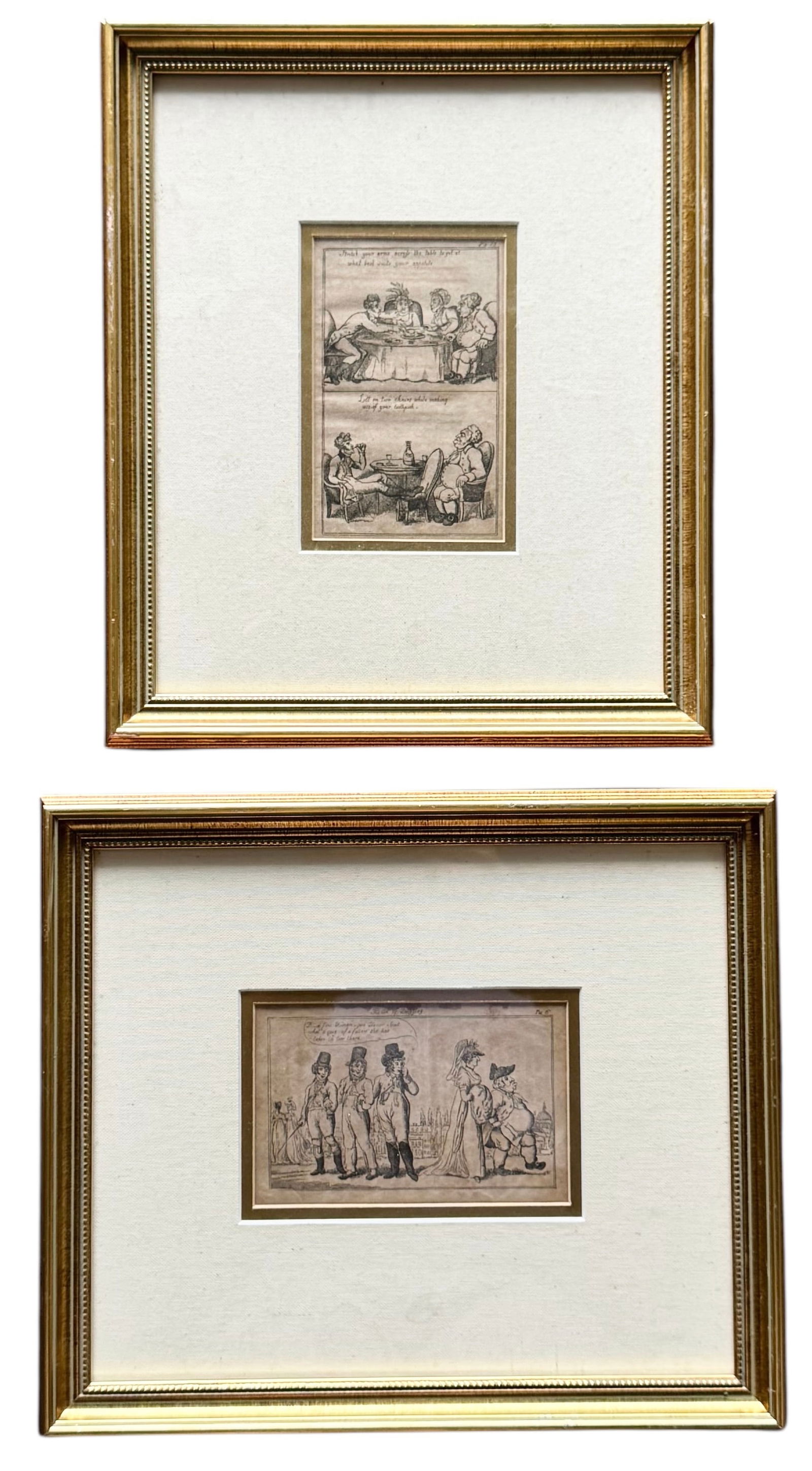 THOMAS ROWLANDSON, Pair Of Nicely Framed 19th Century English Engravings (1 of 6)
