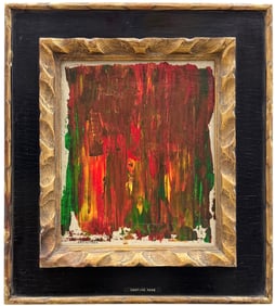 American School Abstract Expressionist Oil Painting On Canvas Signed Mitchell