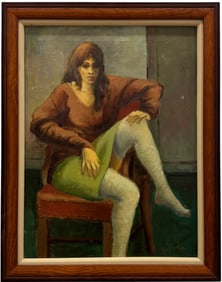 BEN SCHWARTZ (20th c, American) Modernist Seated Woman
