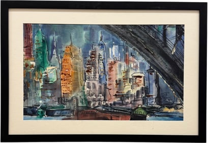 ELINORE TAYLOR (20th c, American) Pittsburgh Cityscape Abstract Painting