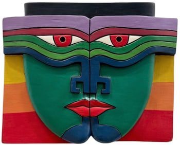 Vintage Hand Painted Tribal Face Mask