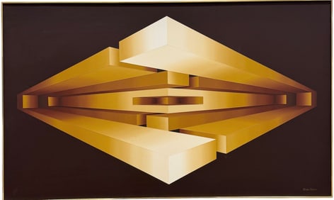 GRACE ALHADES SHERMAN (20th c, American) Monumental Op Art Abstract