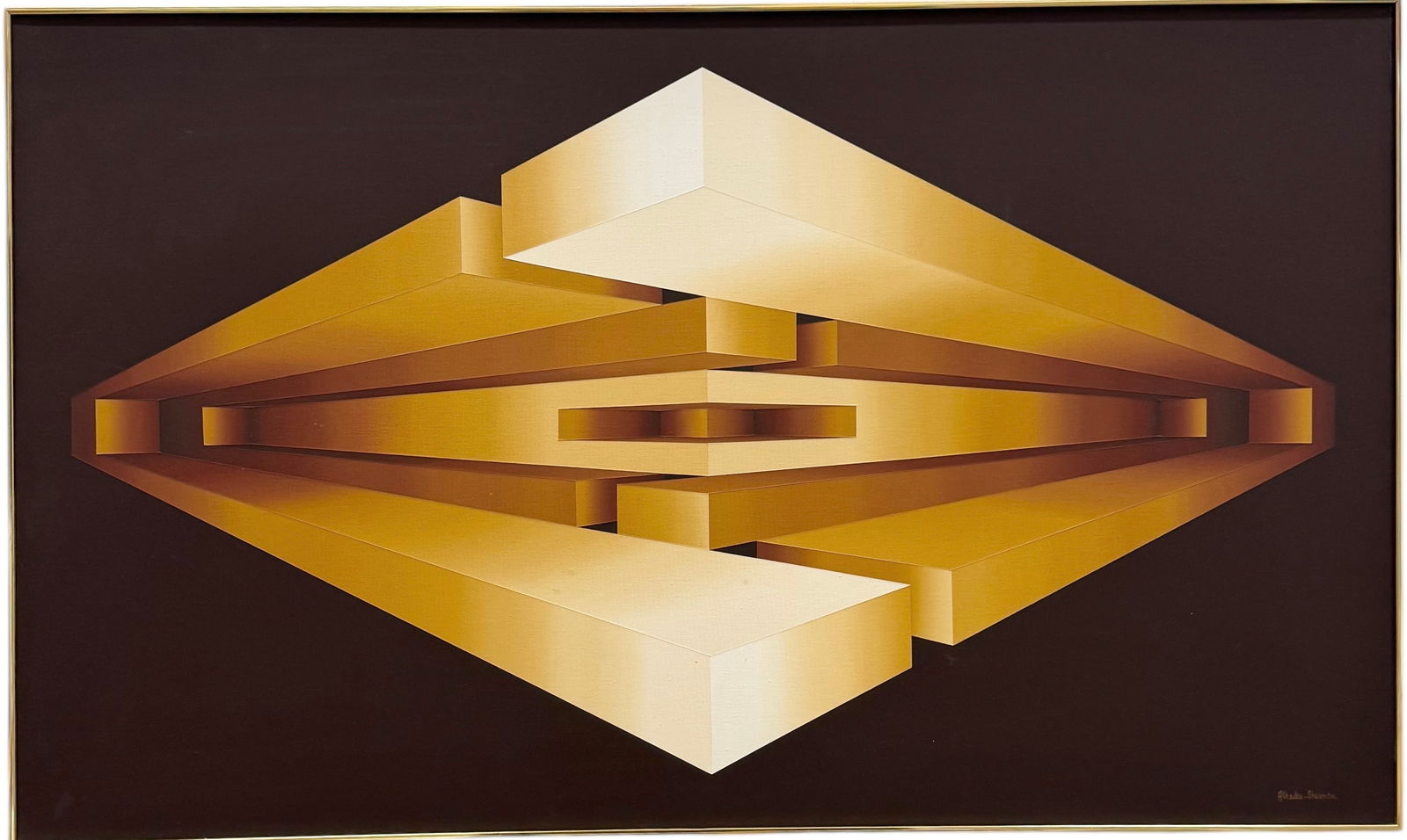 GRACE ALHADES SHERMAN (20th c, American) Monumental Op Art Abstract (1 of 4)