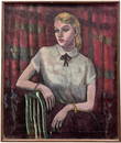 Circa 1930's WPA Era Modernist Portrait Of A Young Woman Oil On Canvas