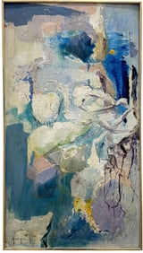 Mid-Century Modern Abstract Oil On Board Signed Painting "February"