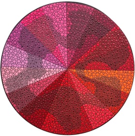 IVETTE BASSAN (20th c, Panama) Abstract Sphere Bold, Bright Colors 30"