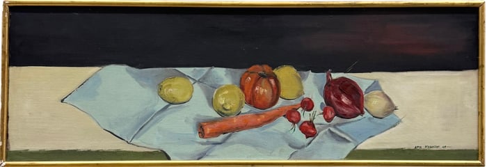 Mid-Century Modern 1960's Table Stop Still Life Oil On Canvas Paintings