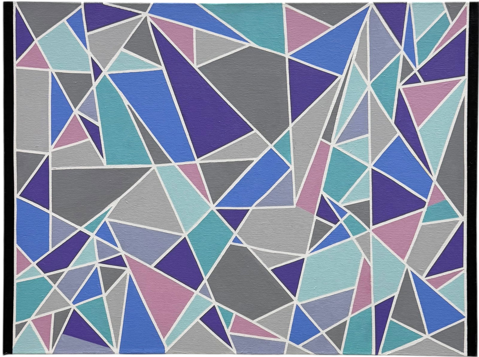 BARBARA FRANK (20th c, American) Subtle Pastel Tones Hard Edge Abstract (1 of 3)