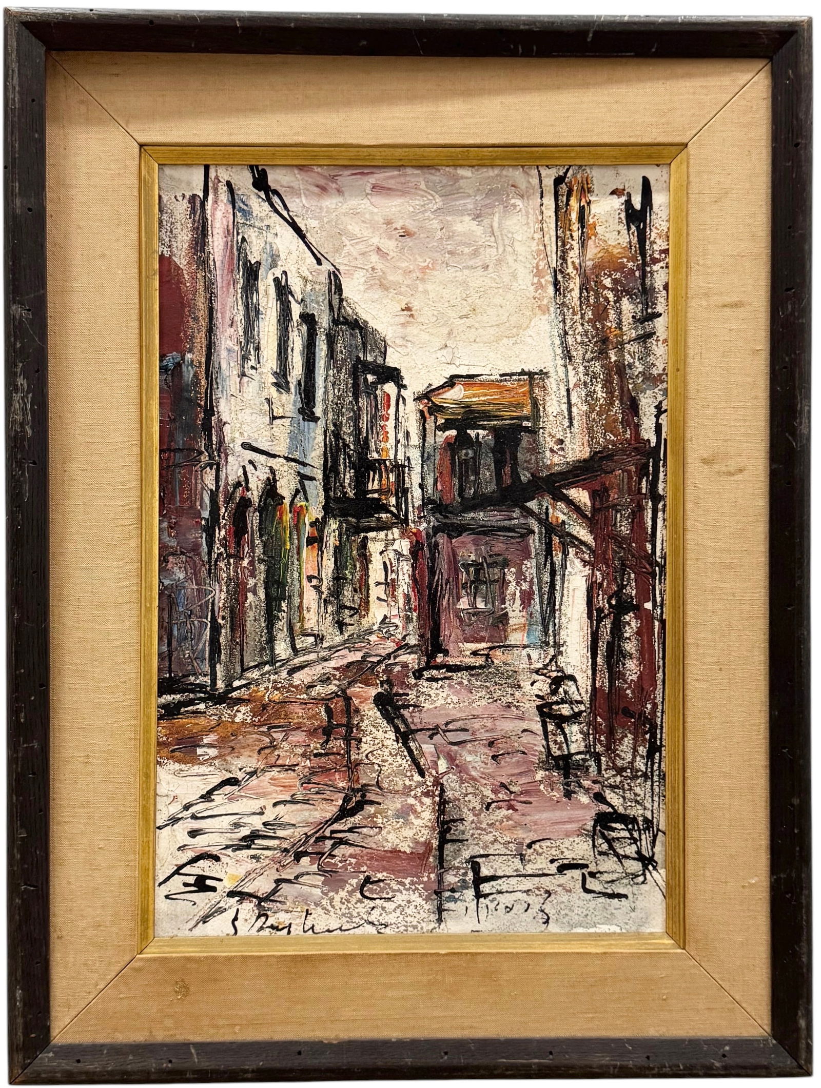Ben Avraham Nhamani Safed (20th c, Israeli) Street Scene (1 of 4)
