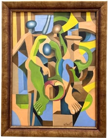 WILBER HERERRA ORTIZ (20th c, Mexico) Merida Artist, Cubist Abstract