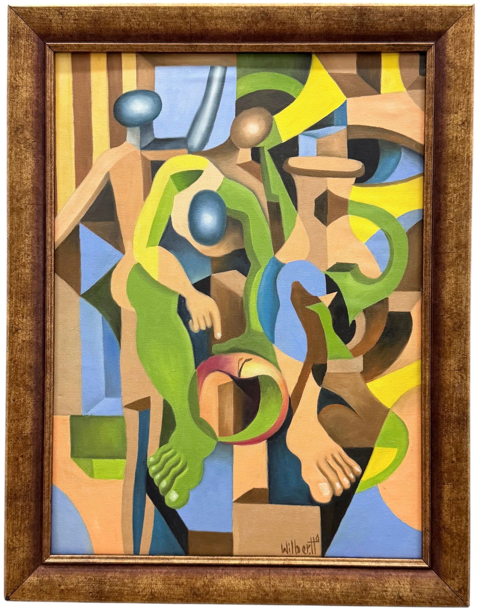 WILBER HERERRA ORTIZ (20th c, Mexico) Merida Artist, Cubist Abstract (1 of 3)