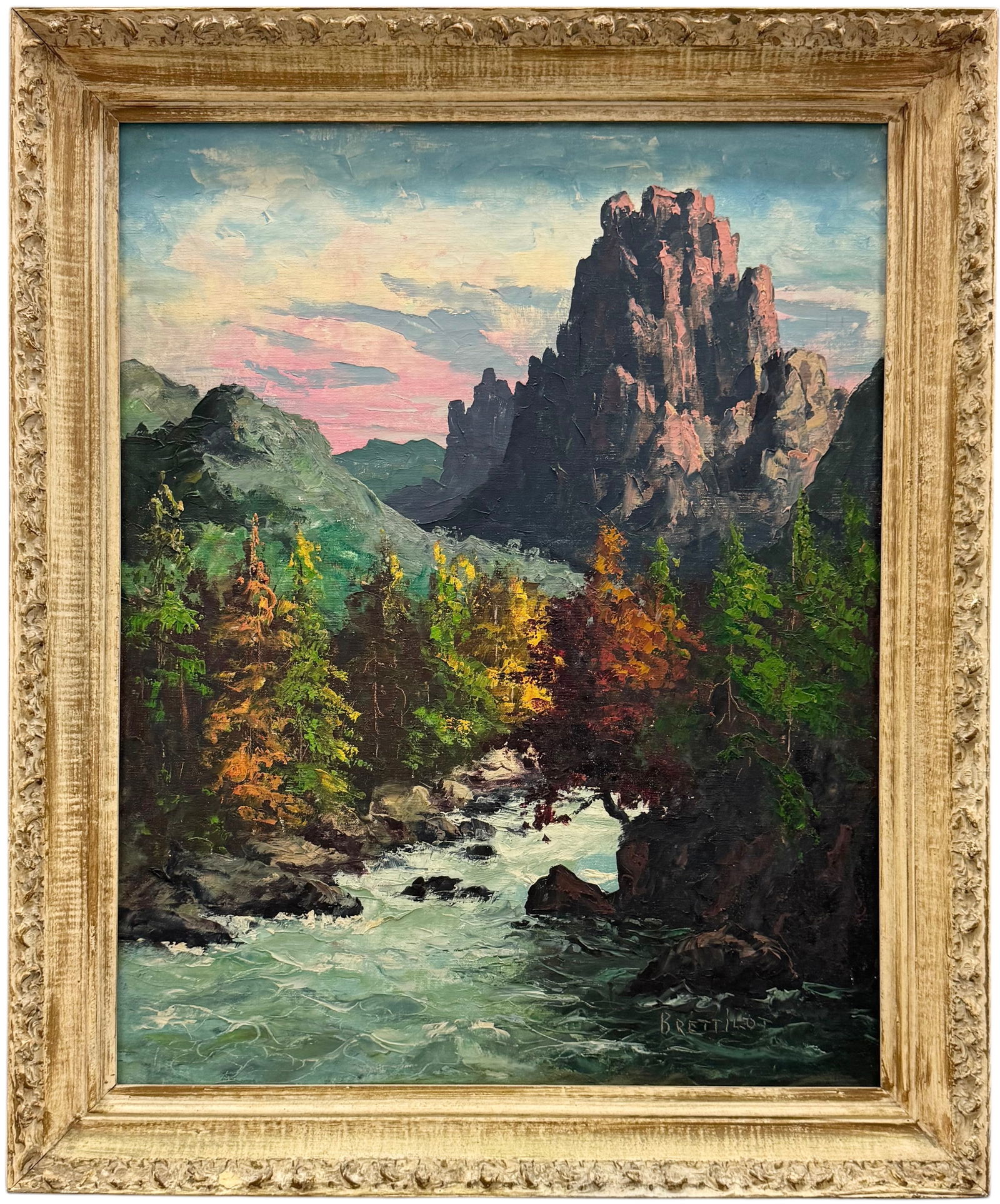 European School Landscape Signed Oil Painting Heavy Impasto (1 of 3)