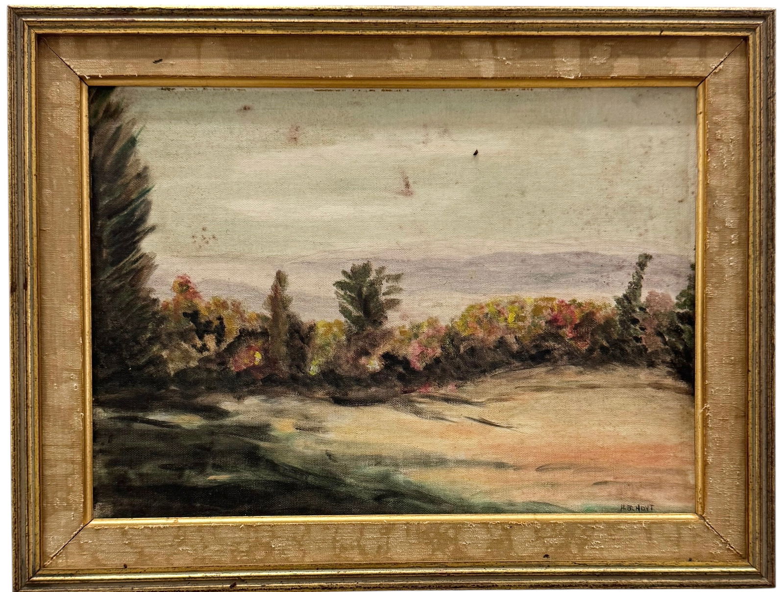 American School Impressionist Oil Painting Signed Hoyt (1 of 3)