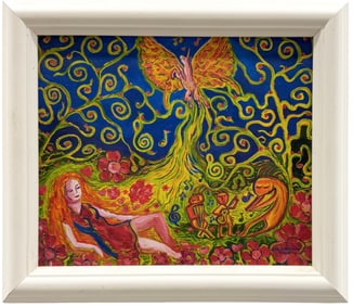 STACEY RANEIRI "Dreamer" Surrealist Fantasy Scene Oil Painting