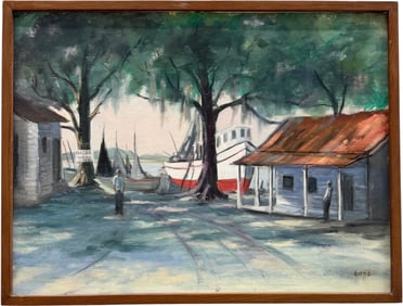 EDNA WICKHAM (20th c, American) Southern School Harbor Scene