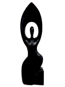 Mid-Century Modern Hand Painted Modernist Wood Sculpture