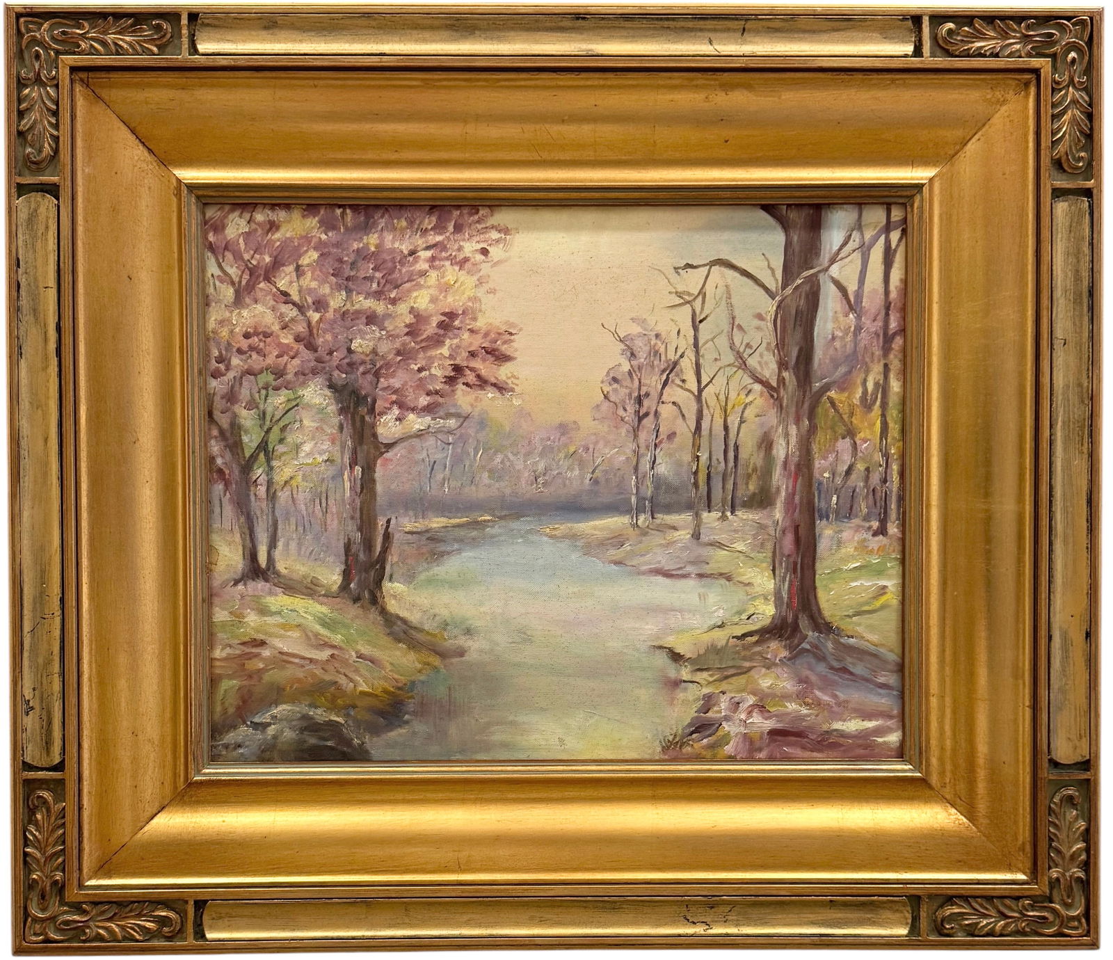 Nicely Framed American School Forest Landscape With Stream (1 of 2)
