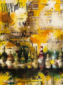 JORDO PRAT PONS (b. 1965, Spain) Monumental Mixed Media Collage Abstract