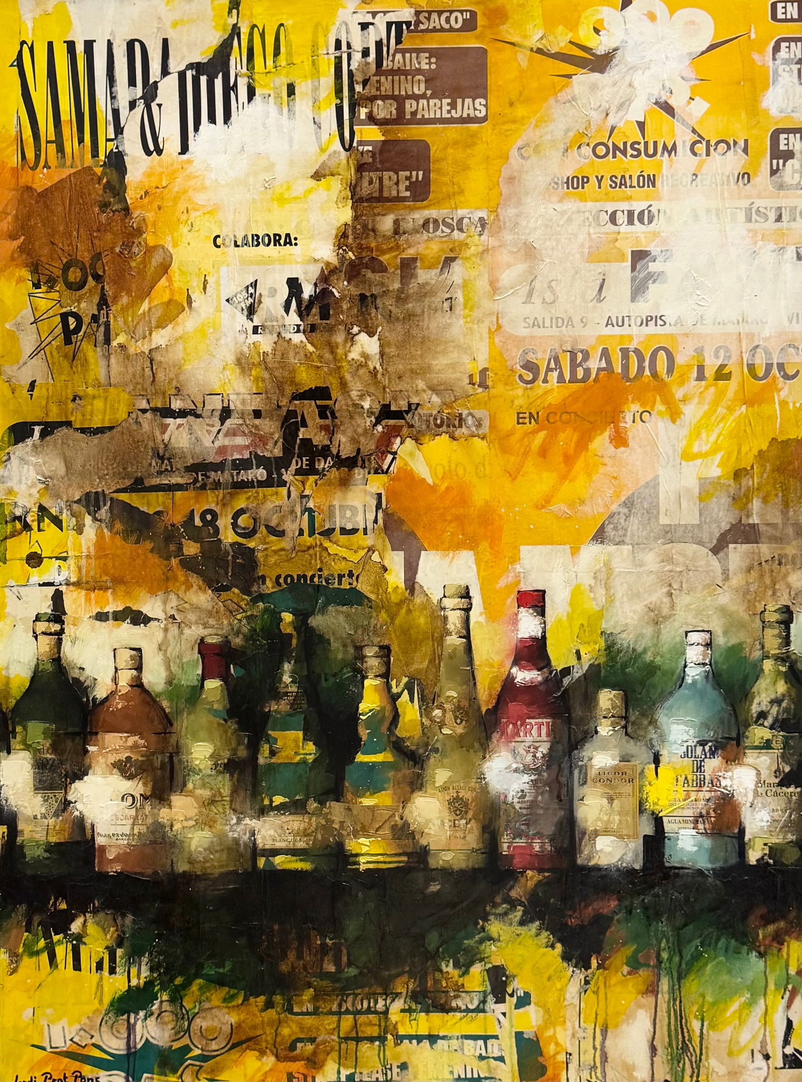 JORDO PRAT PONS (b. 1965, Spain) Monumental Mixed Media Collage Abstract (1 of 4)