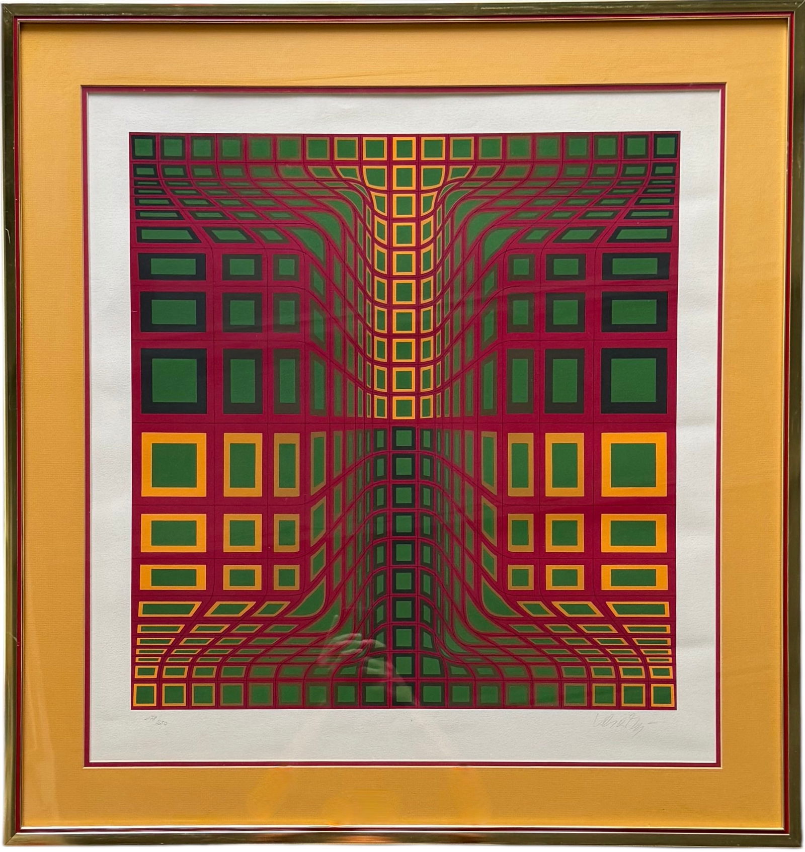 VICTOR VASARELY Nicely Framed Color Serigraph Op Art Abstract Pencil Signed (1 of 4)
