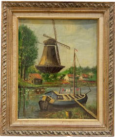 Early 20th Century Dutch School Impressionist Signed Oil Painting